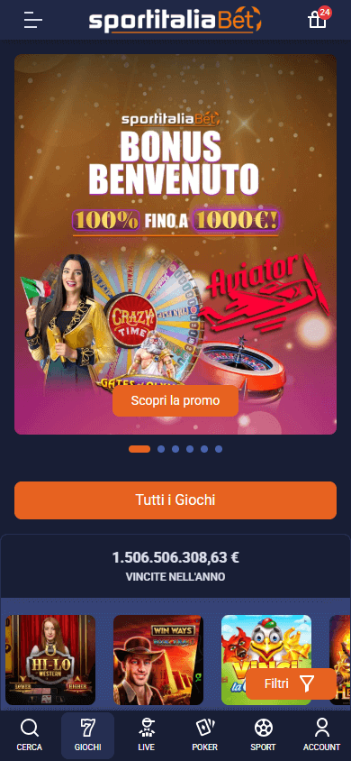 Sportitaliabet Casino Game Gallery