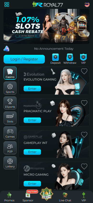 royal77_casino_homepage_mobile