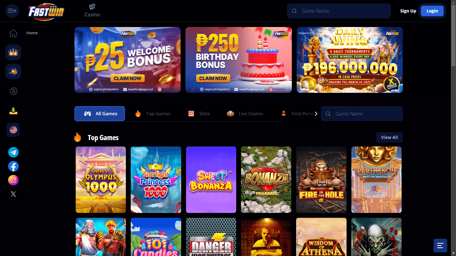 FastWin_Casino_homepage_desktop