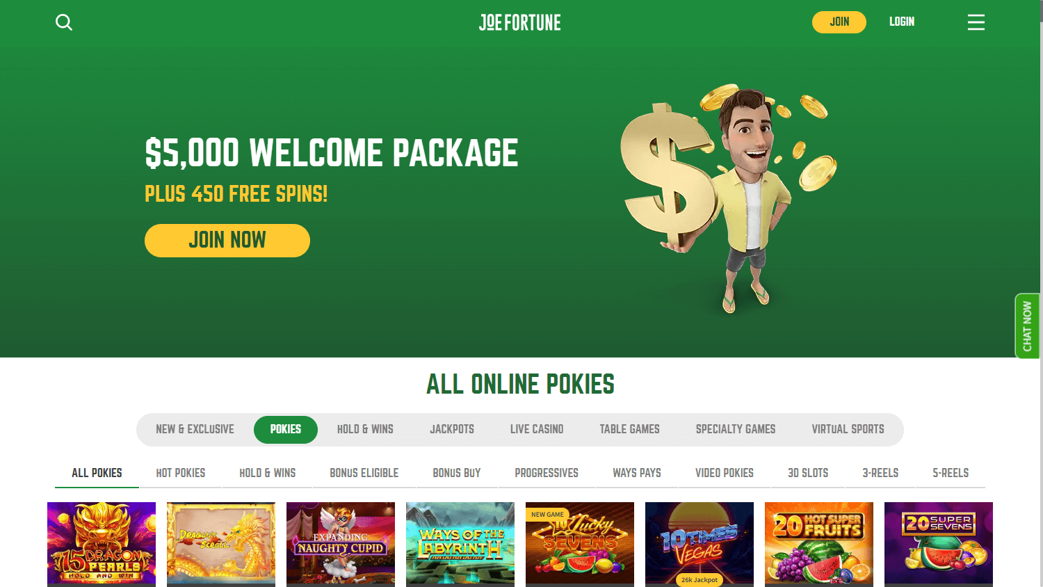 Joe Fortune Casino Game Gallery