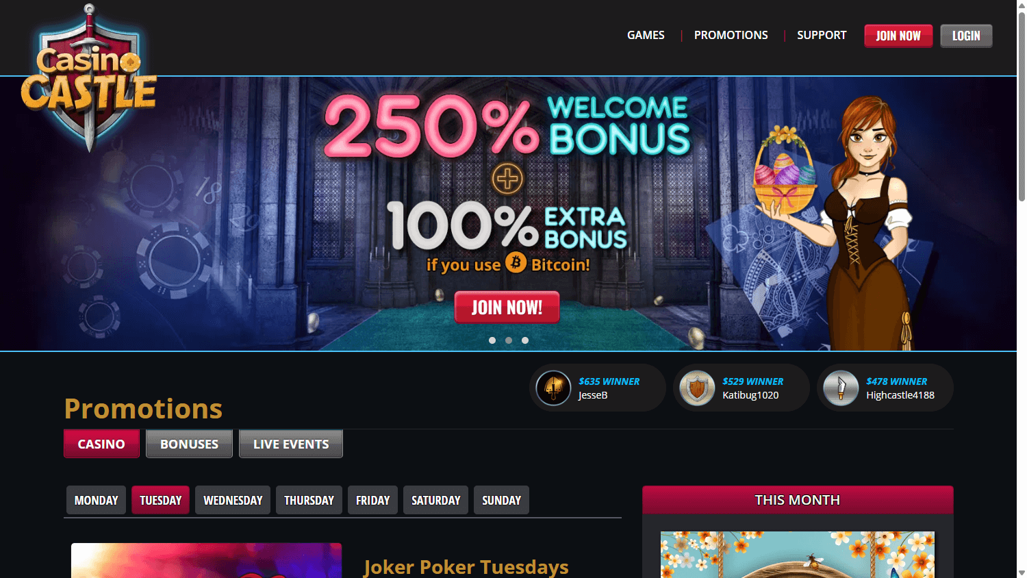New Promotions at Casino Castle