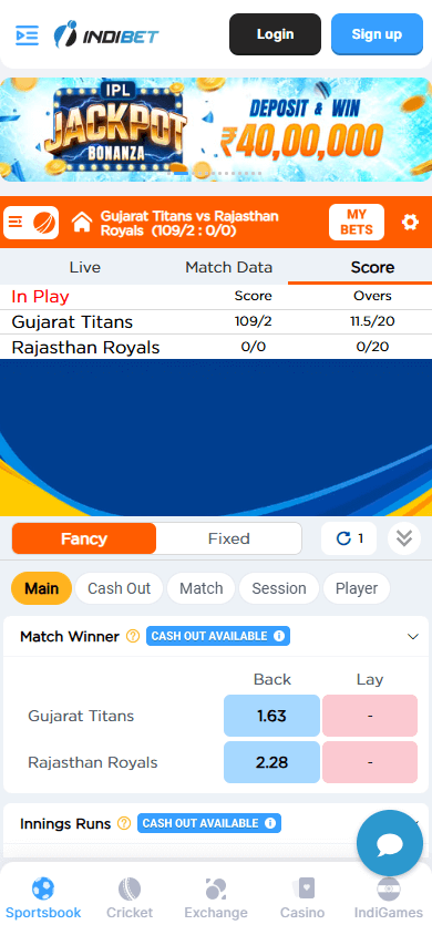 Indibet_Casino_homepage_mobile