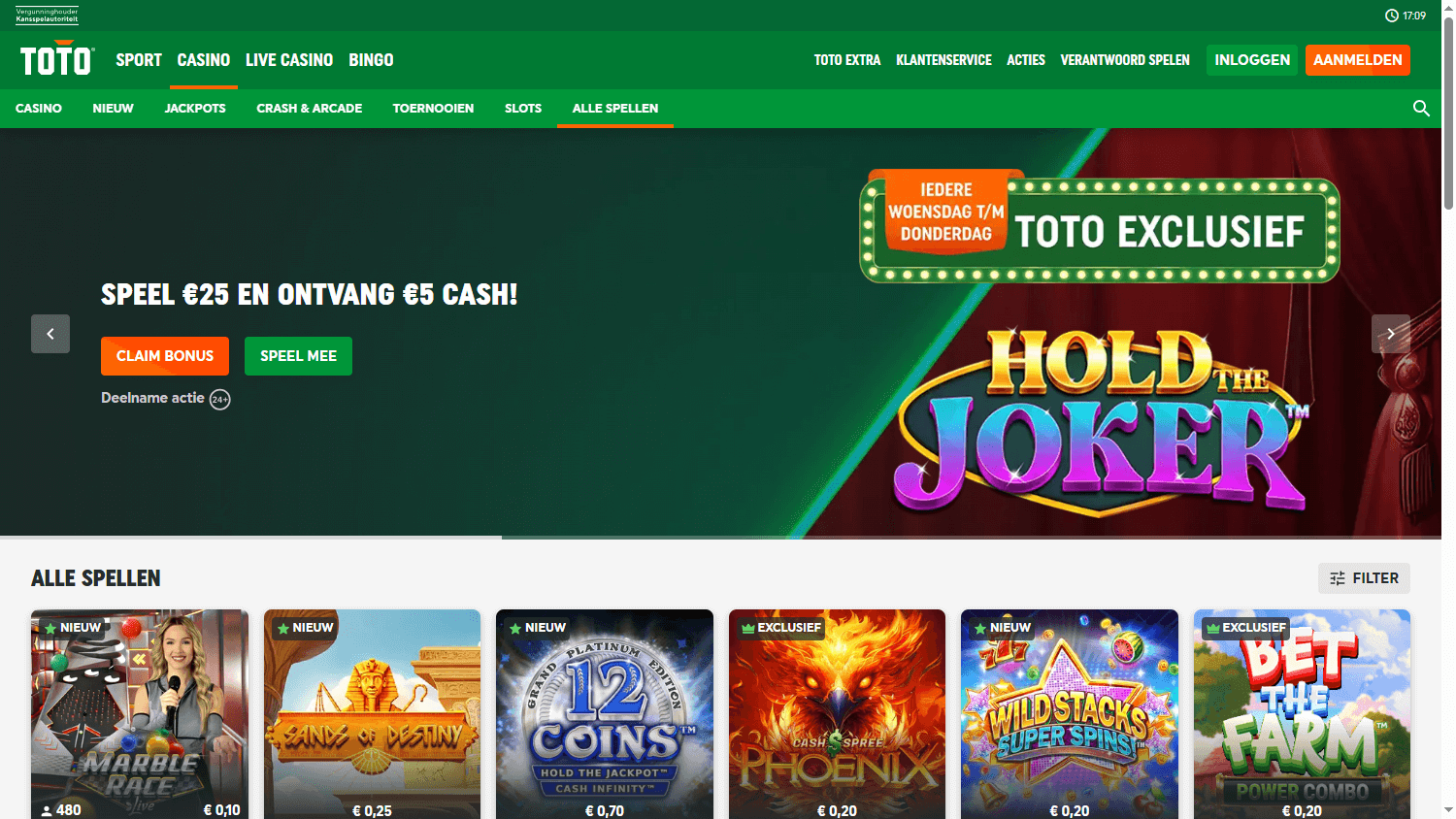 Toto Casino game gallery desktop