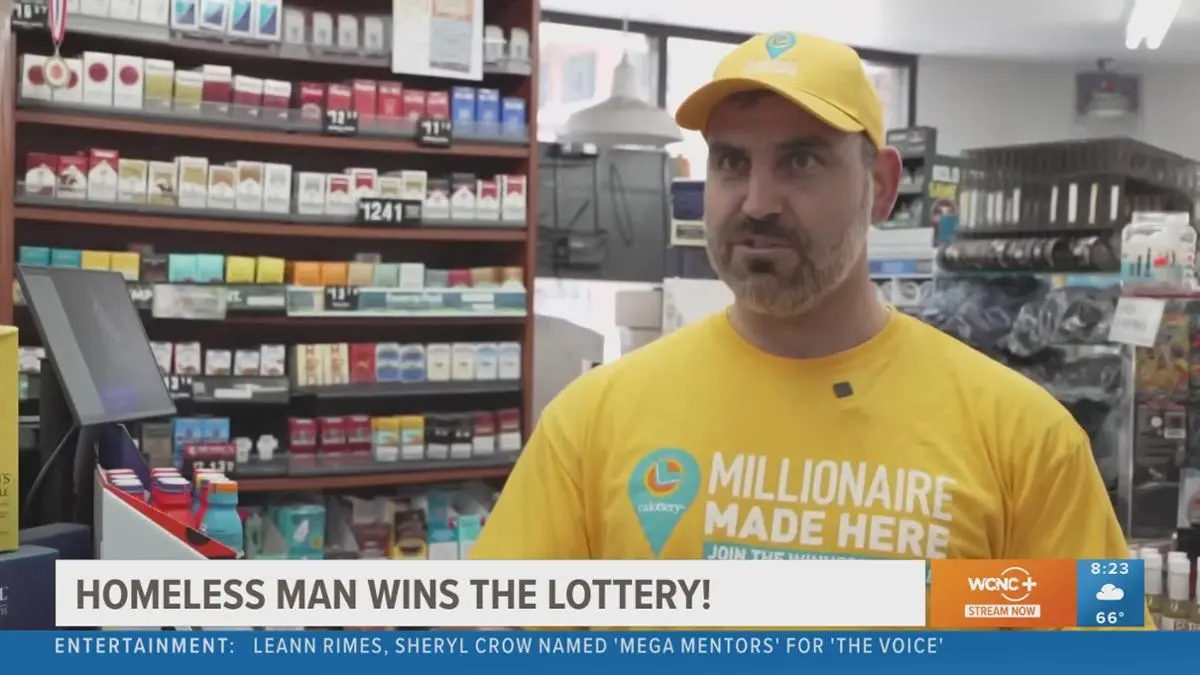 A homeless man won the lottery