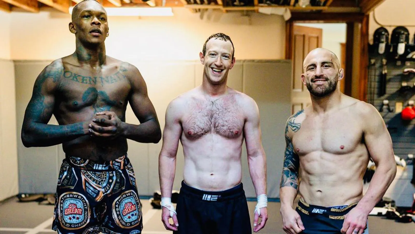 Zuckerberg in the company of UFC legends