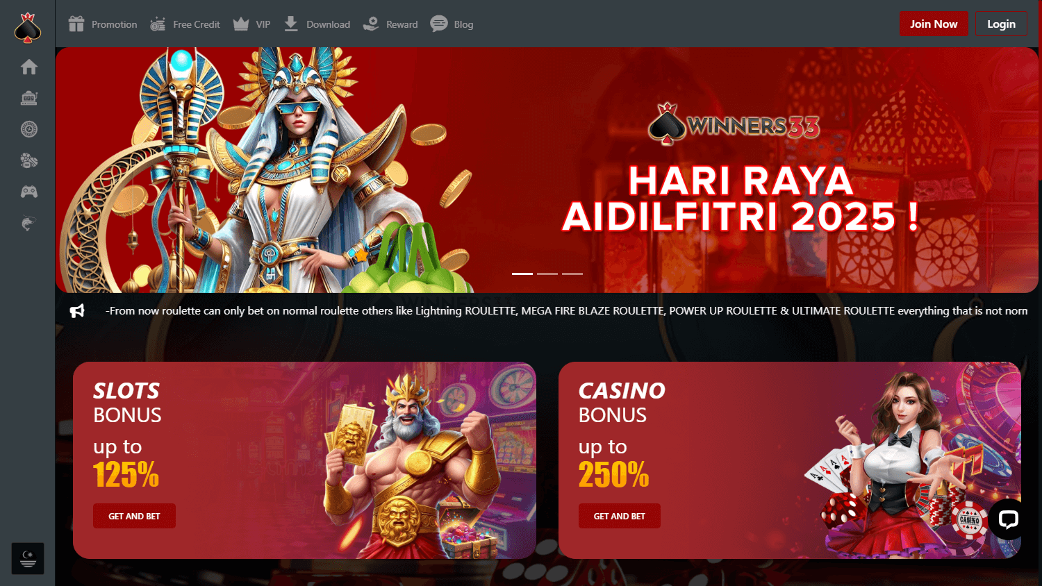 Winners33_Casino_homepage_desktop