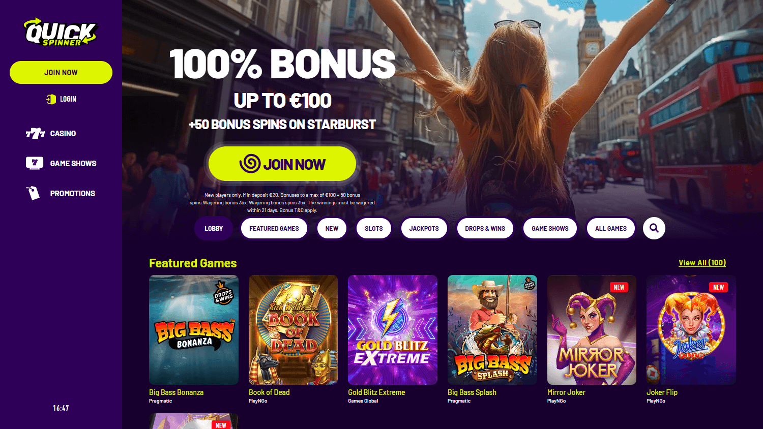 quickspinner_casino_homepage_desktop