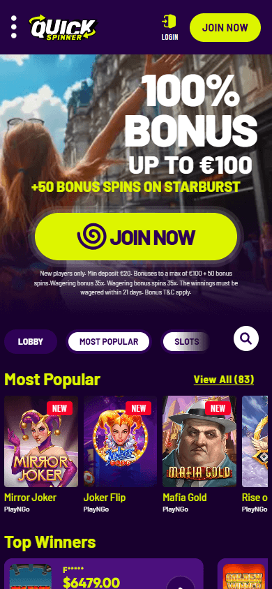 quickspinner_casino_homepage_mobile