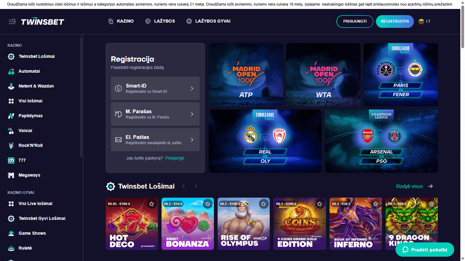 twinsbet_casino_homepage_desktop