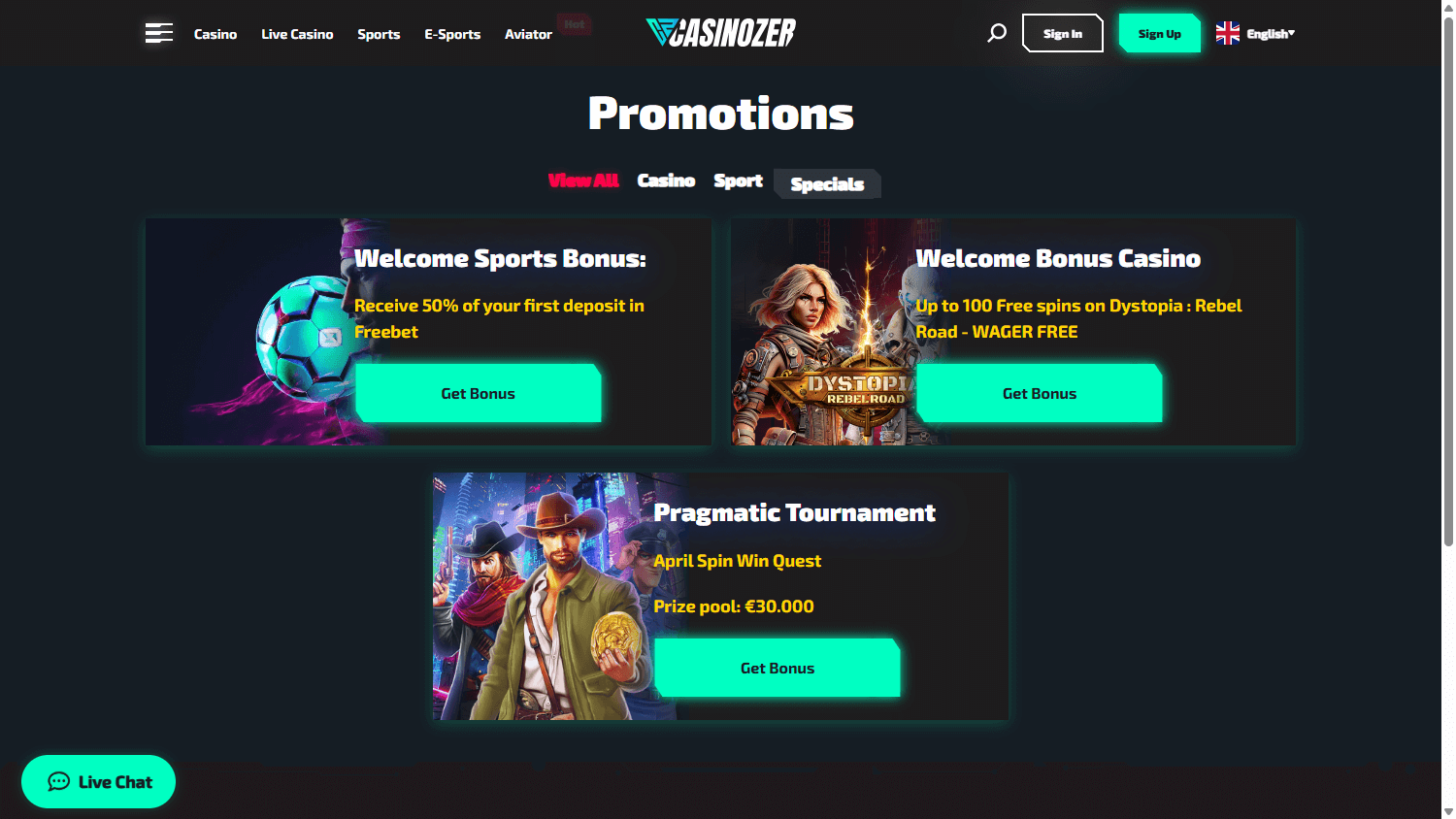 code promo Casinozer