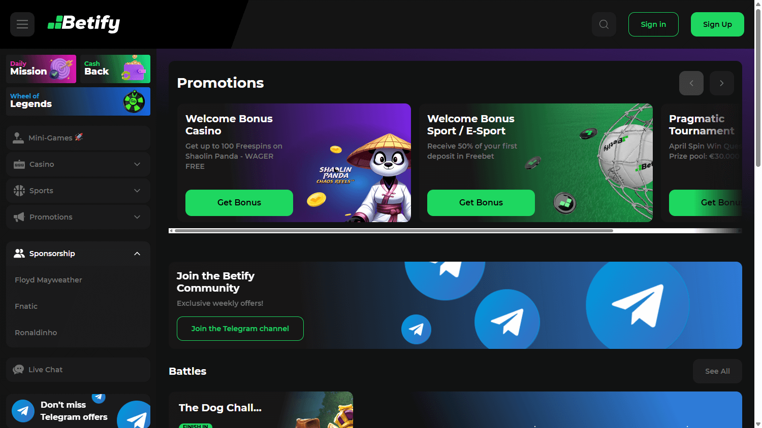 Betify Casino kampanjer