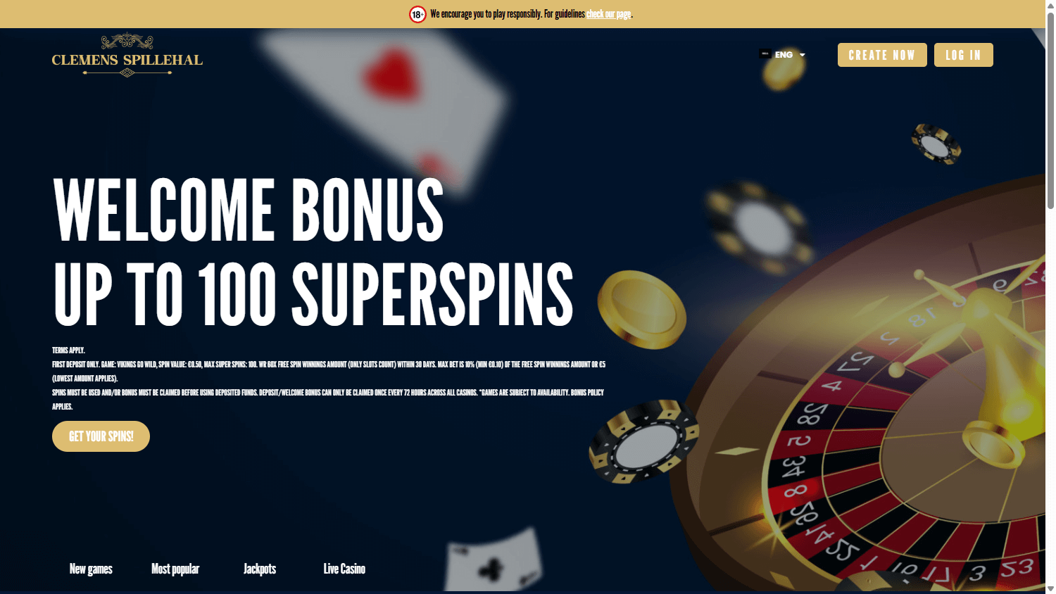 clemensspillehal_casino_homepage_desktop