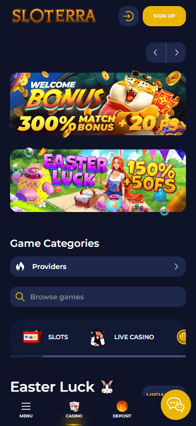 Sloterra_Casino_homepage_mobile