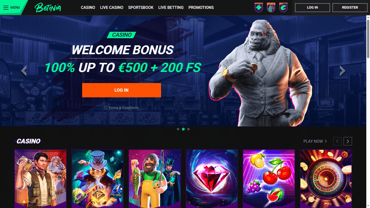 Betinia_Casino_homepage_desktop