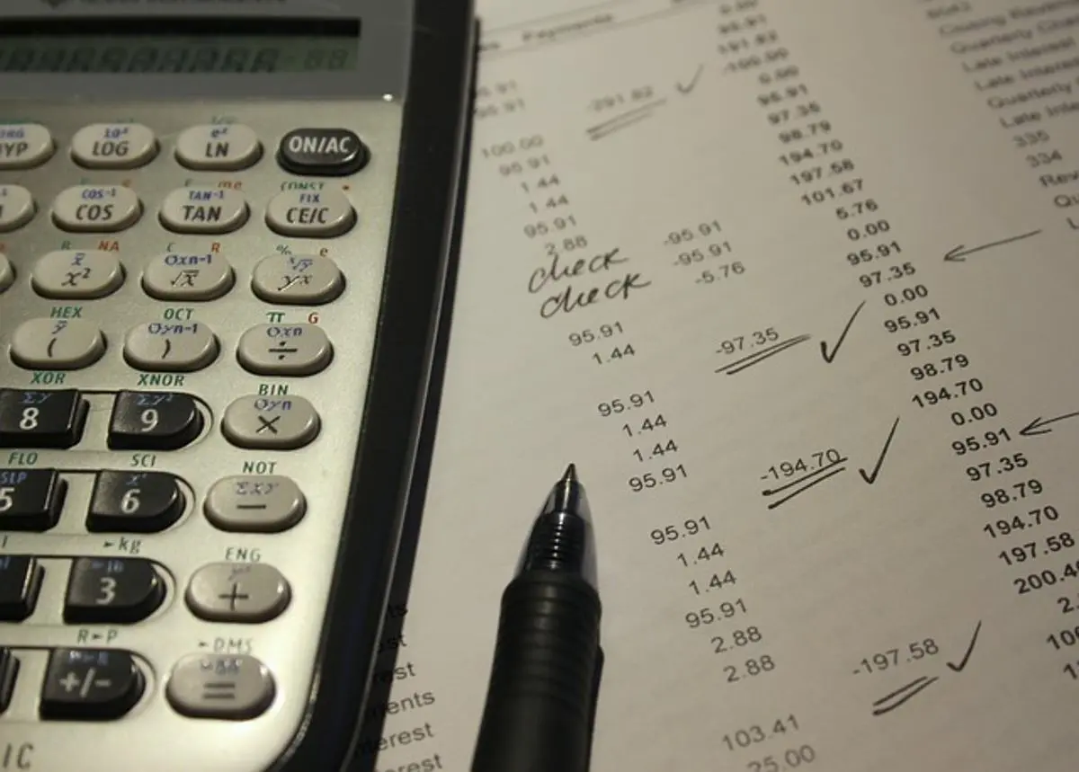 calculator-and-a-financial-report