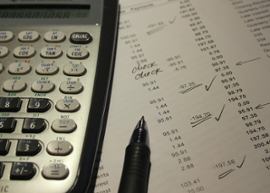 calculator-and-a-financial-report