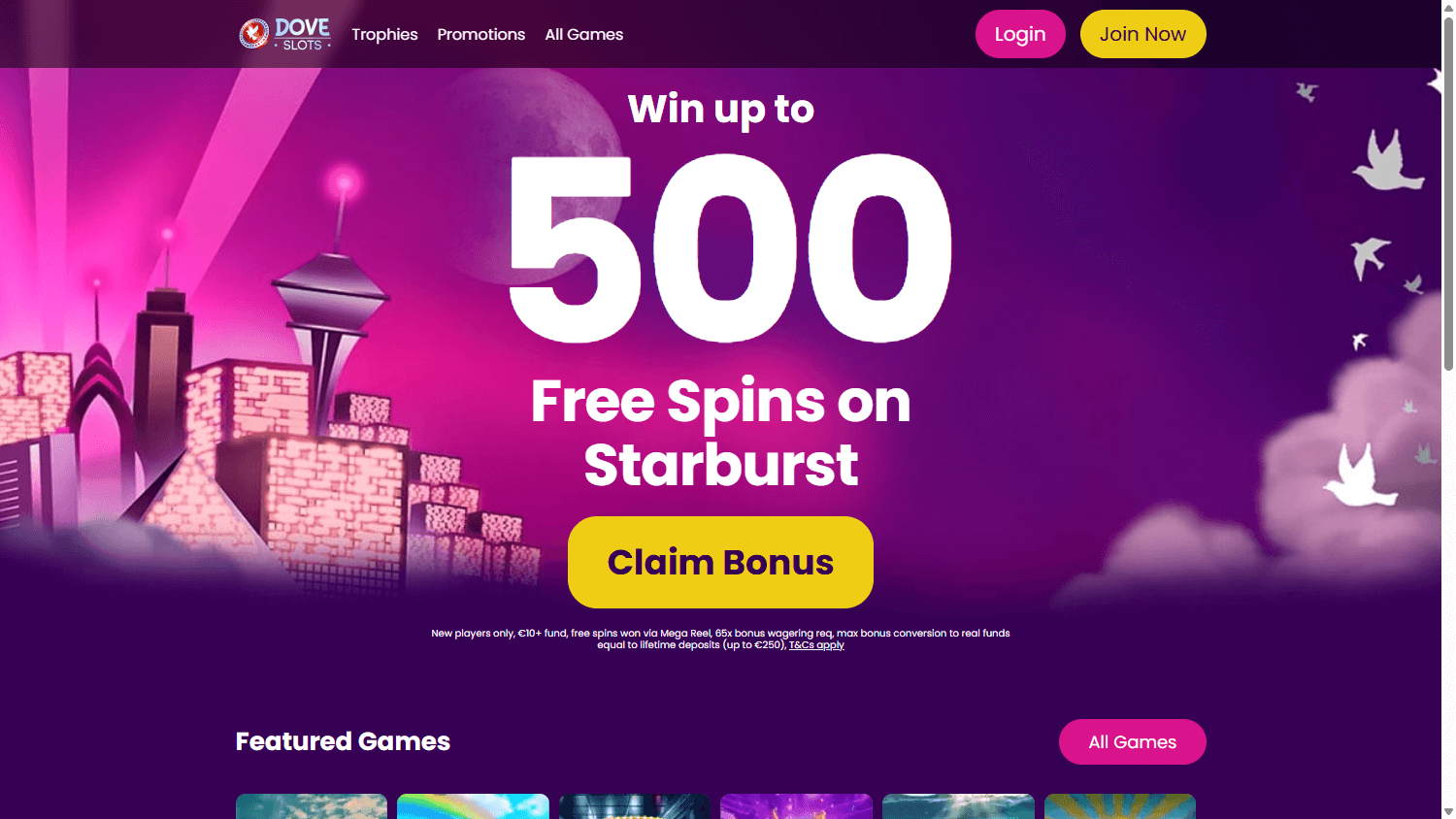 dove_slots_casino_ie_homepage_desktop