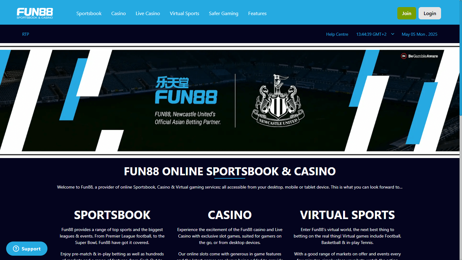 fun88_casino_homepage_desktop