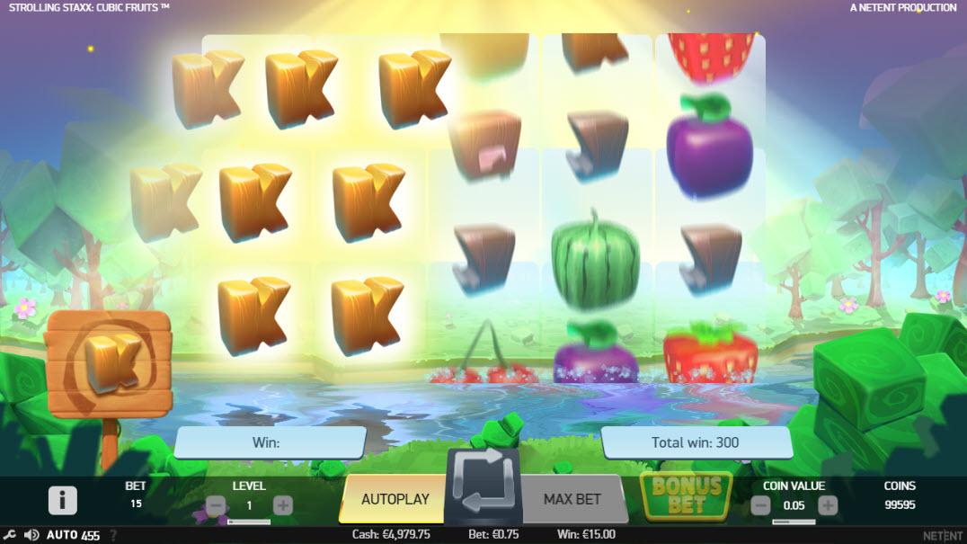 Strolling Staxx Cubic Fruits respin feature