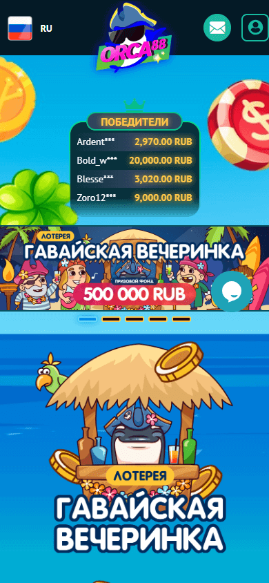 Orca88_Casino_homepage_mobile