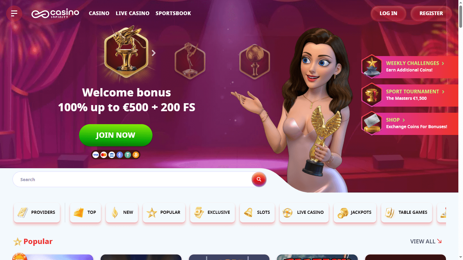 Casino_Infinity_homepage_desktop