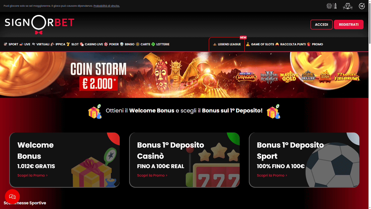 SignorBet_Casino_homepage_desktop