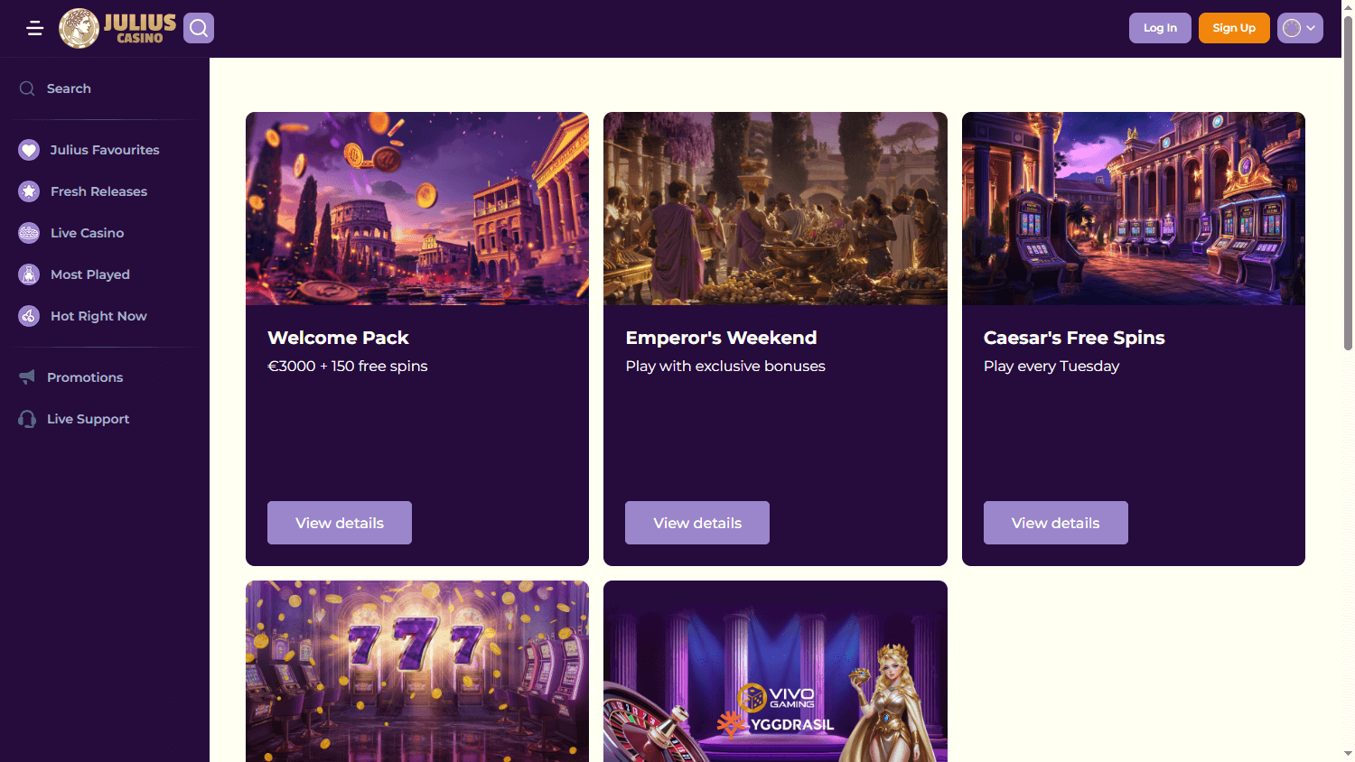 Promotions Julius Casino