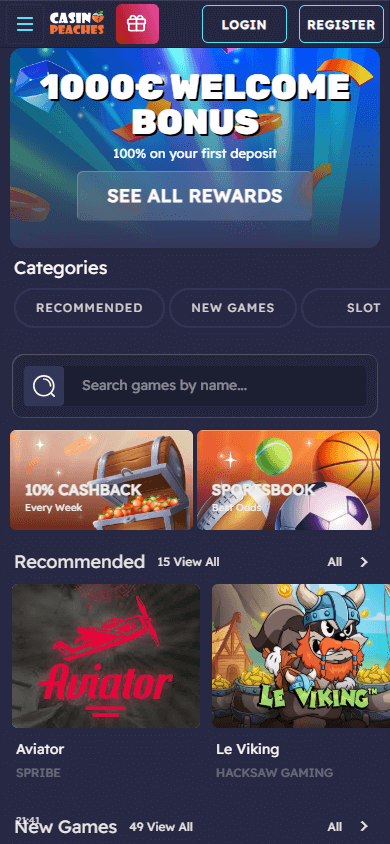 Casino_Peaches_homepage_mobile
