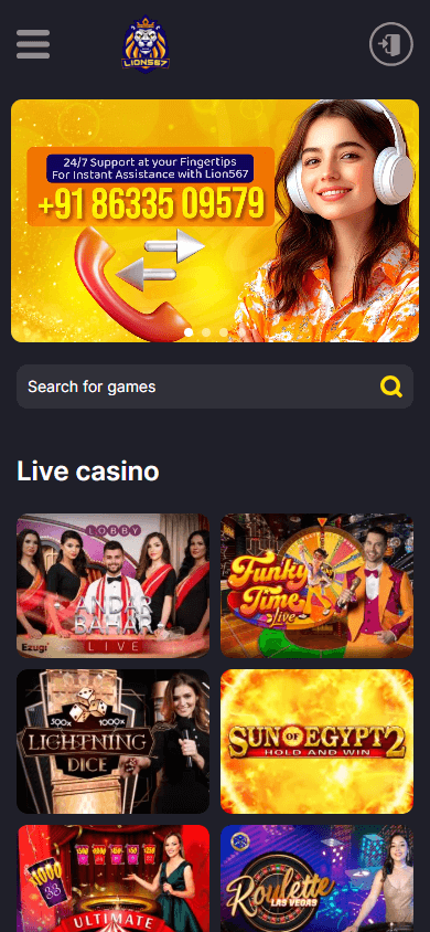 lion567_casino_homepage_mobile