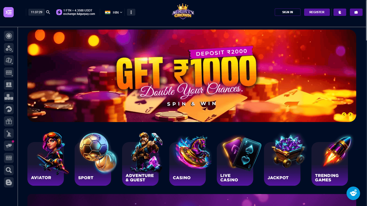 mightycrown_casino_homepage_desktop