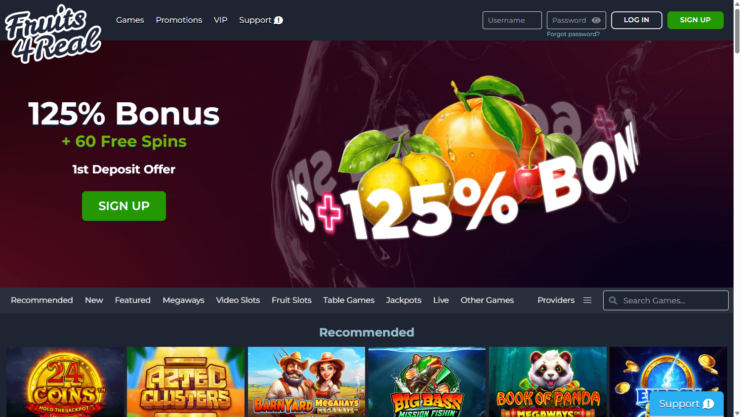 fruits4real_casino_homepage_desktop