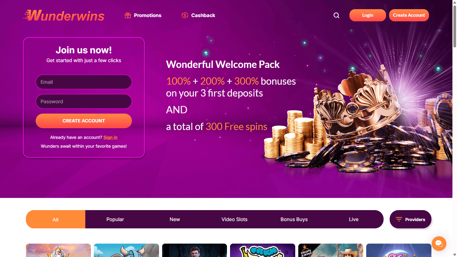 wunderwins_casino_homepage_desktop