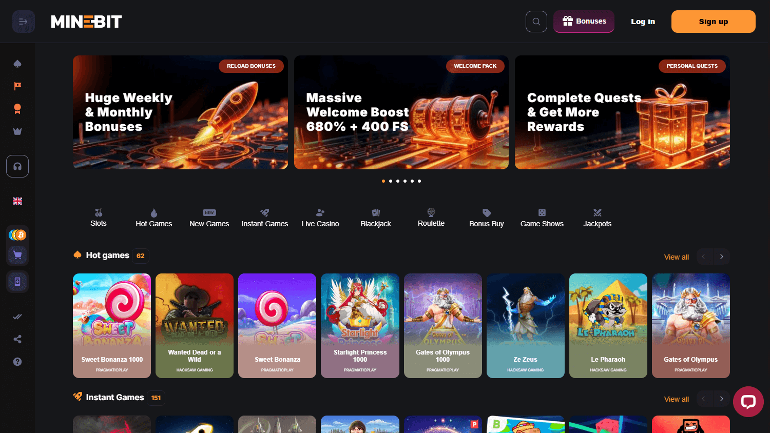 minebit_casino_homepage_desktop