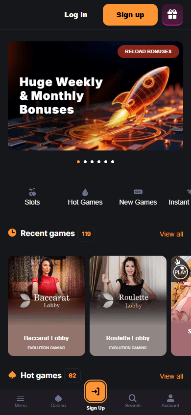 minebit_casino_homepage_mobile