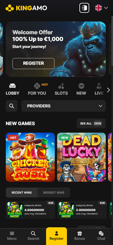 kingamo_casino_homepage_mobile