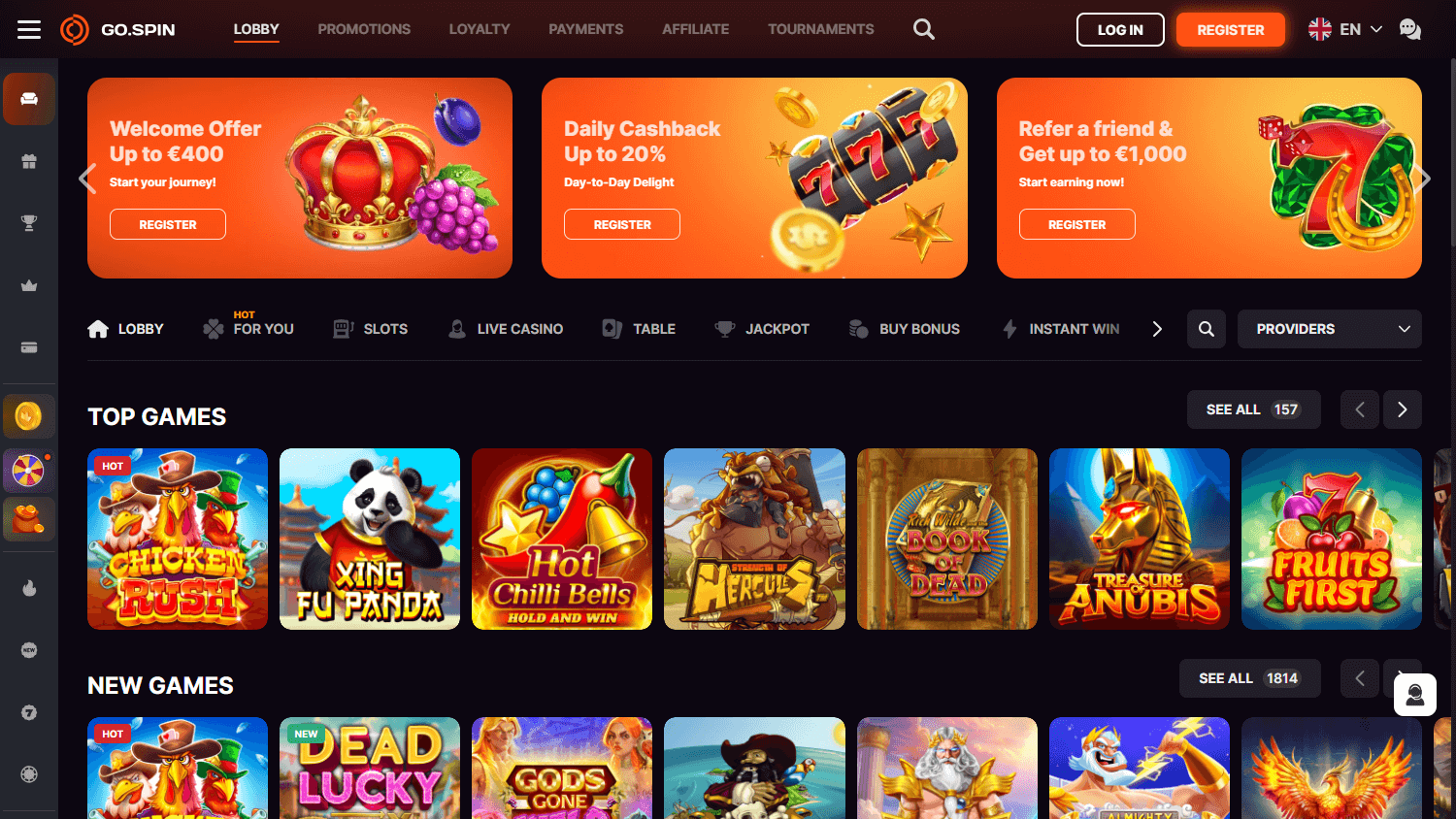 gospin_casino_homepage_desktop
