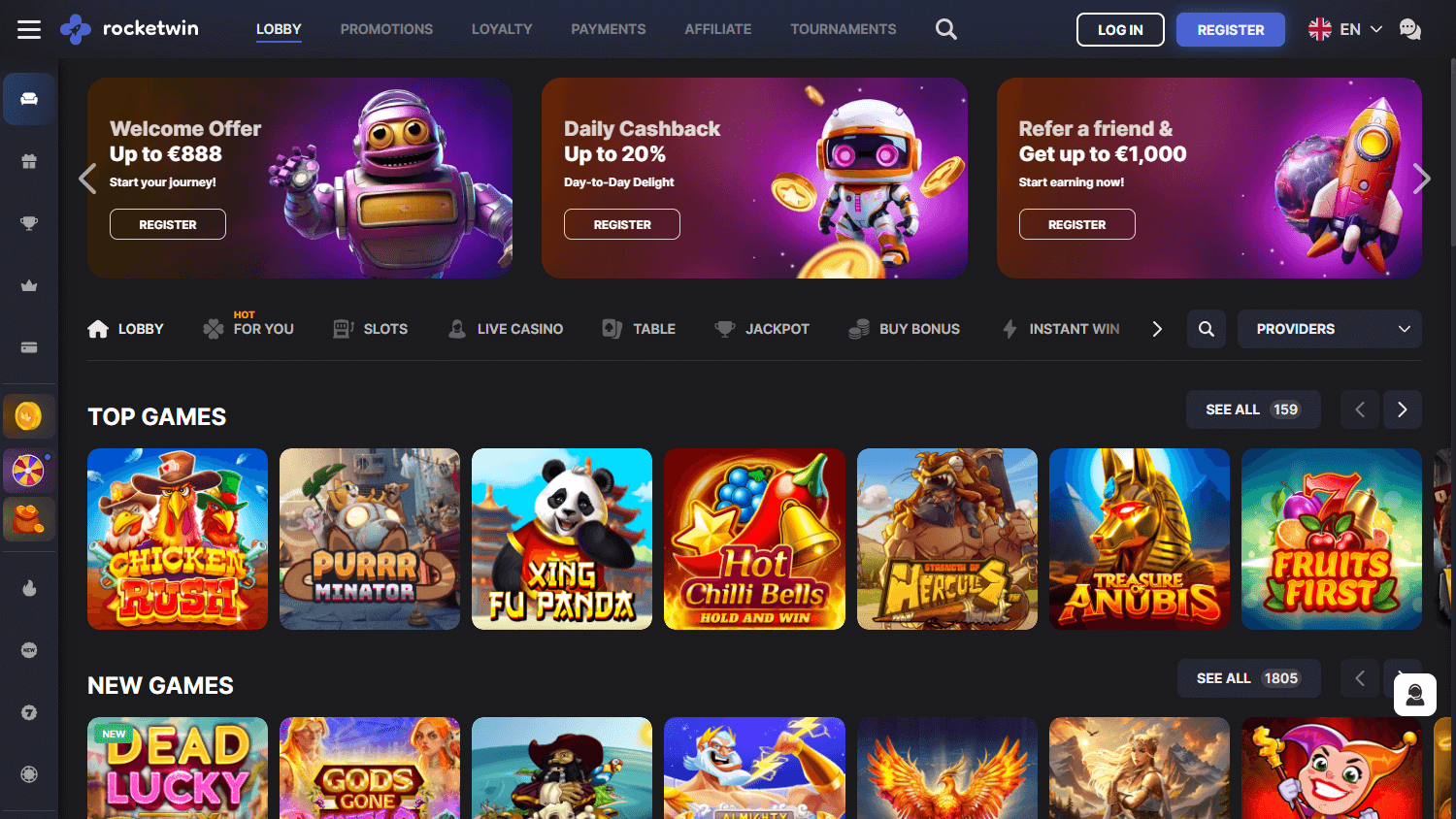 rocketwin_casino_homepage_desktop