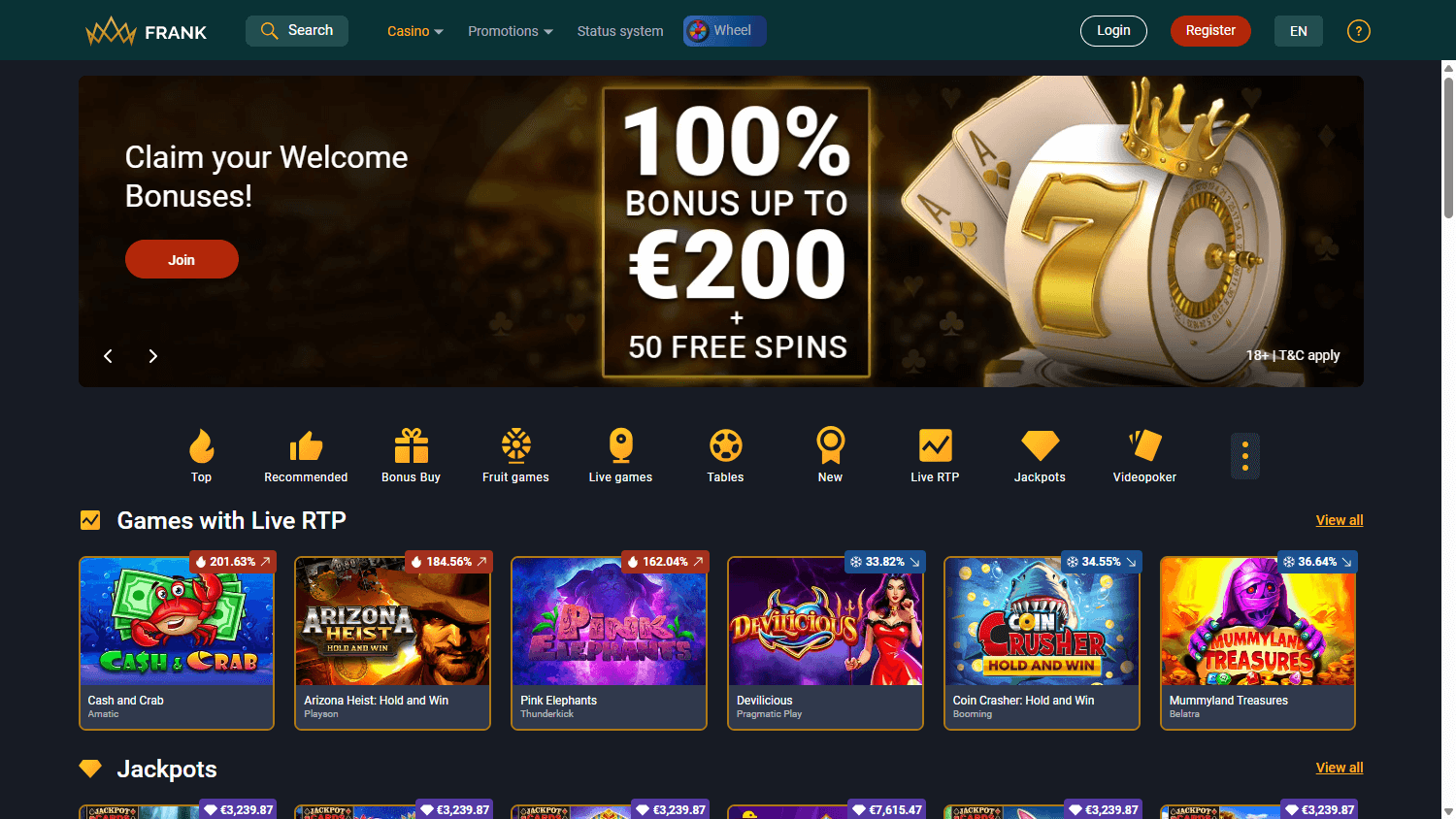 Frank online casino