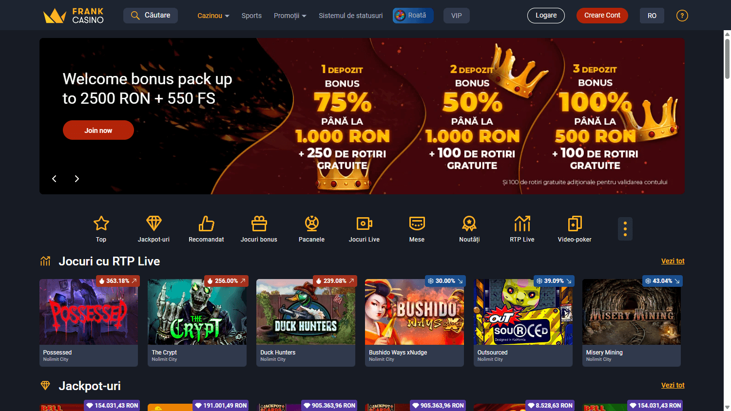 Frank casino bonus