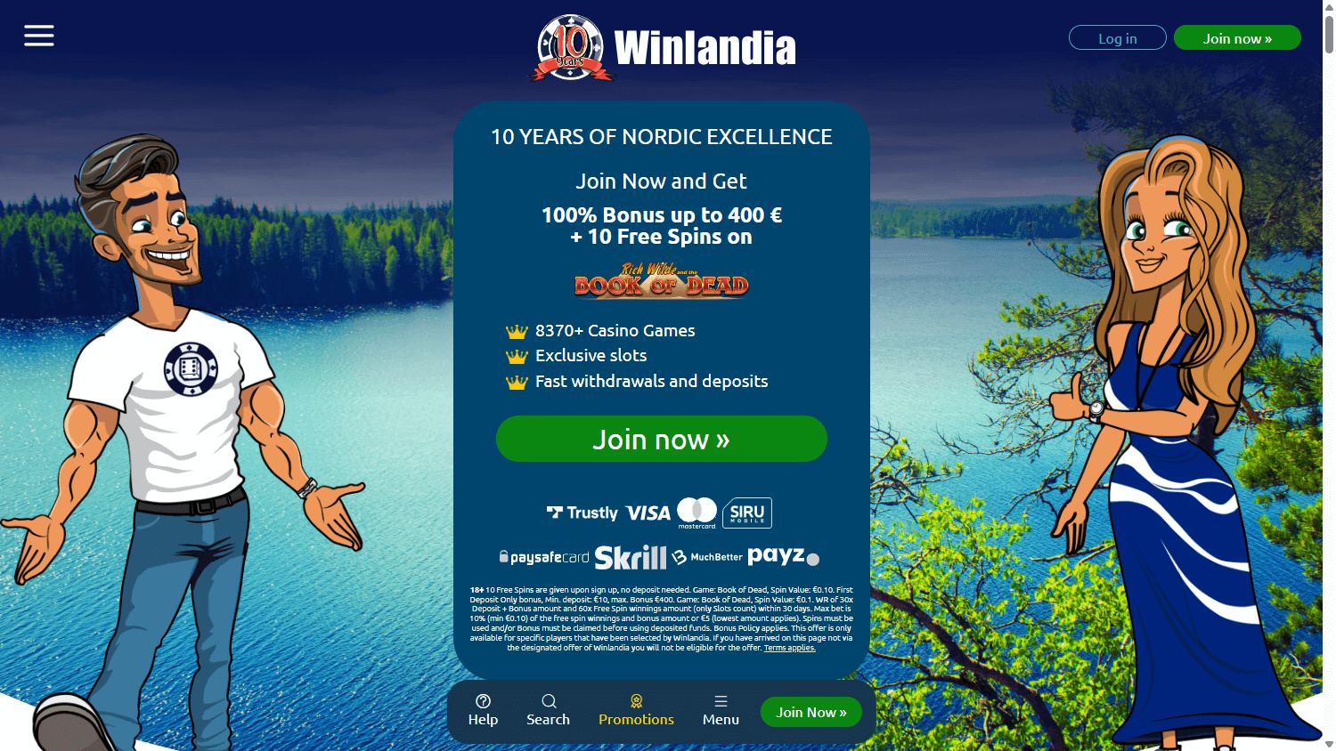 Winlandia_Casino_homepage_desktop