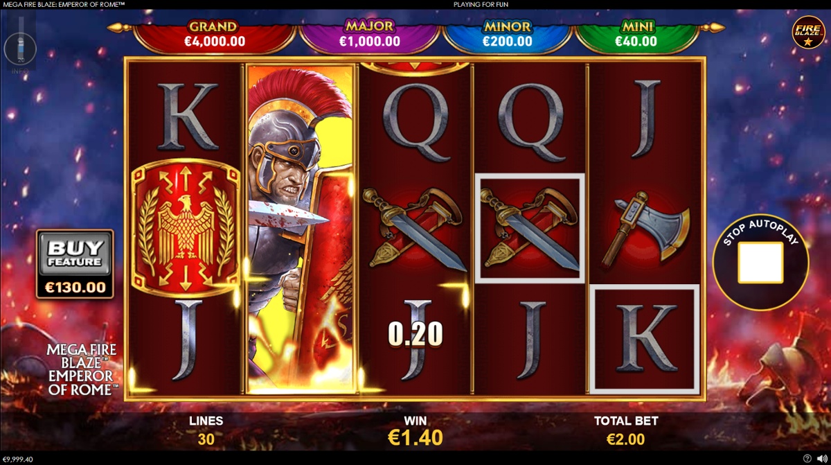 Mega Fire Blaze: Emperor of Rome - Expanding Wild win