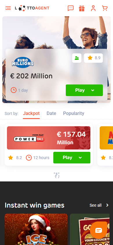 Lotto_Agent_Casino_homepage_mobile