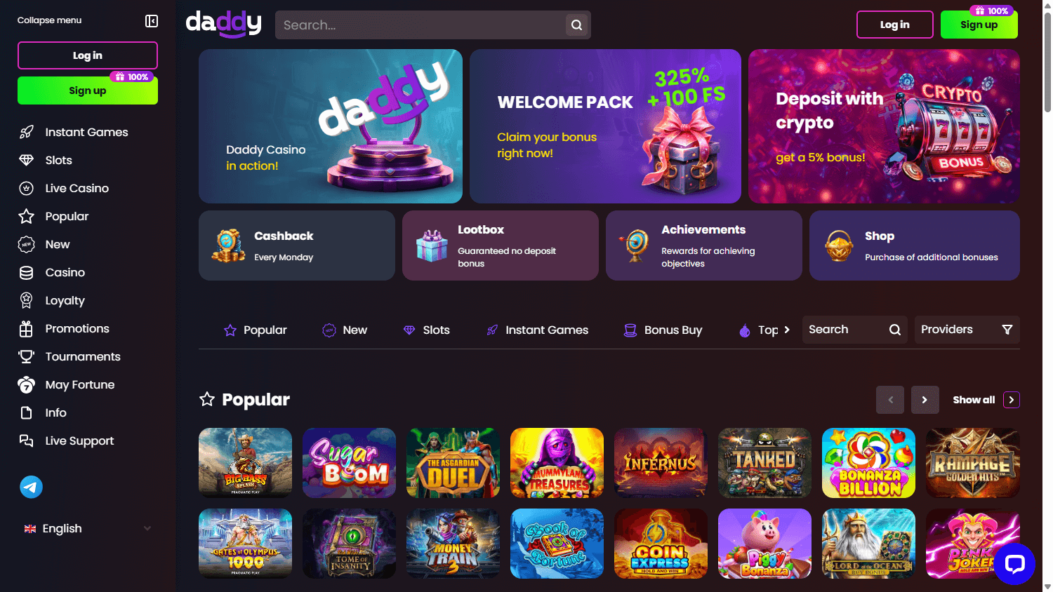 daddy_casino_homepage_desktop