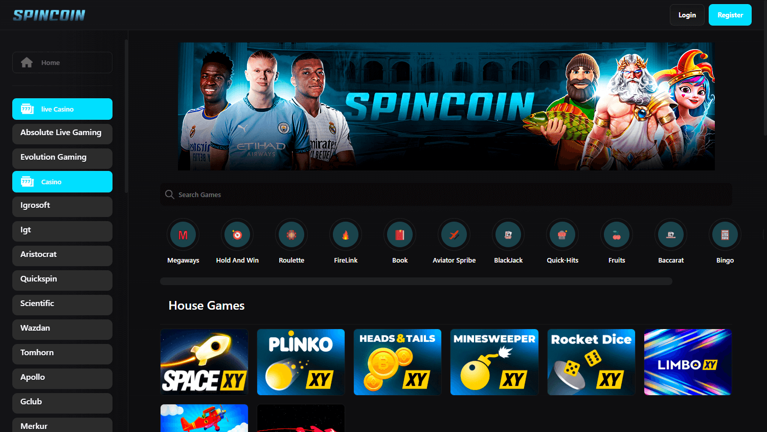 spincoin_casino_homepage_desktop