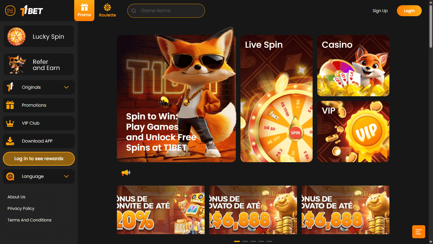 T1Bet_Casino_homepage_desktop