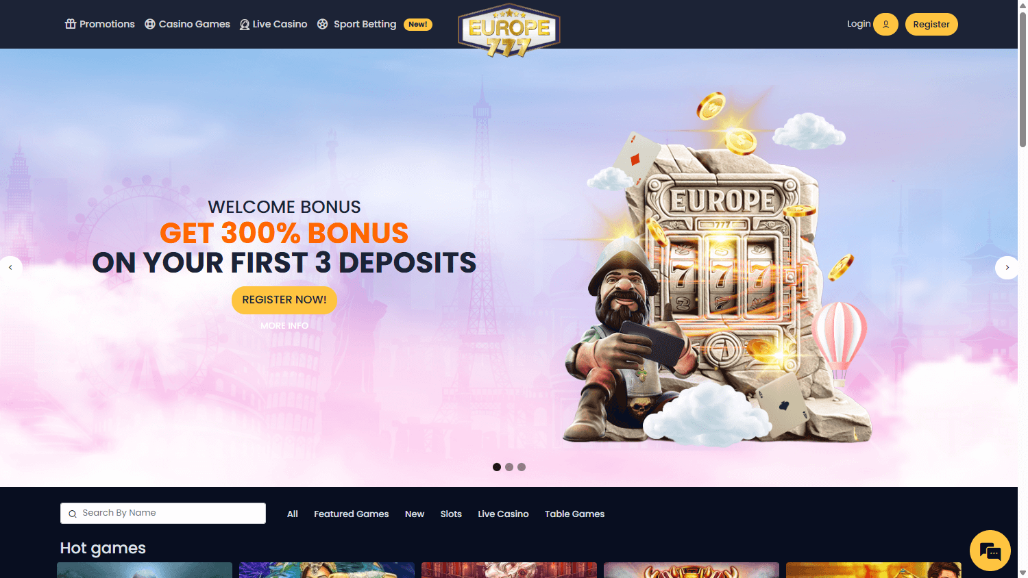 europe777_casino_homepage_desktop