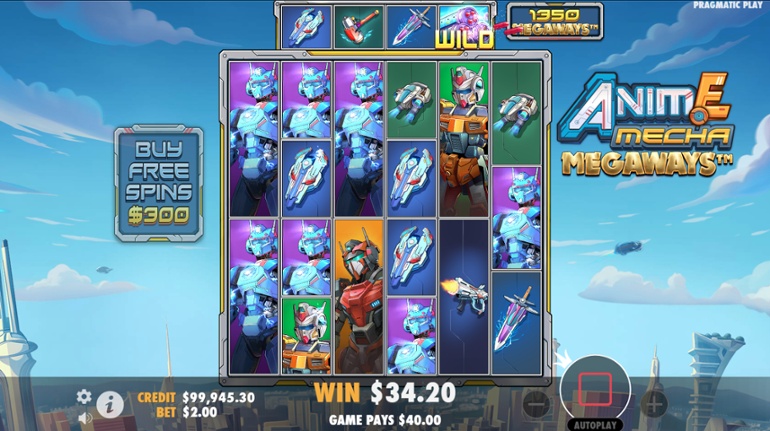 Anime Mecha Megaways slot win