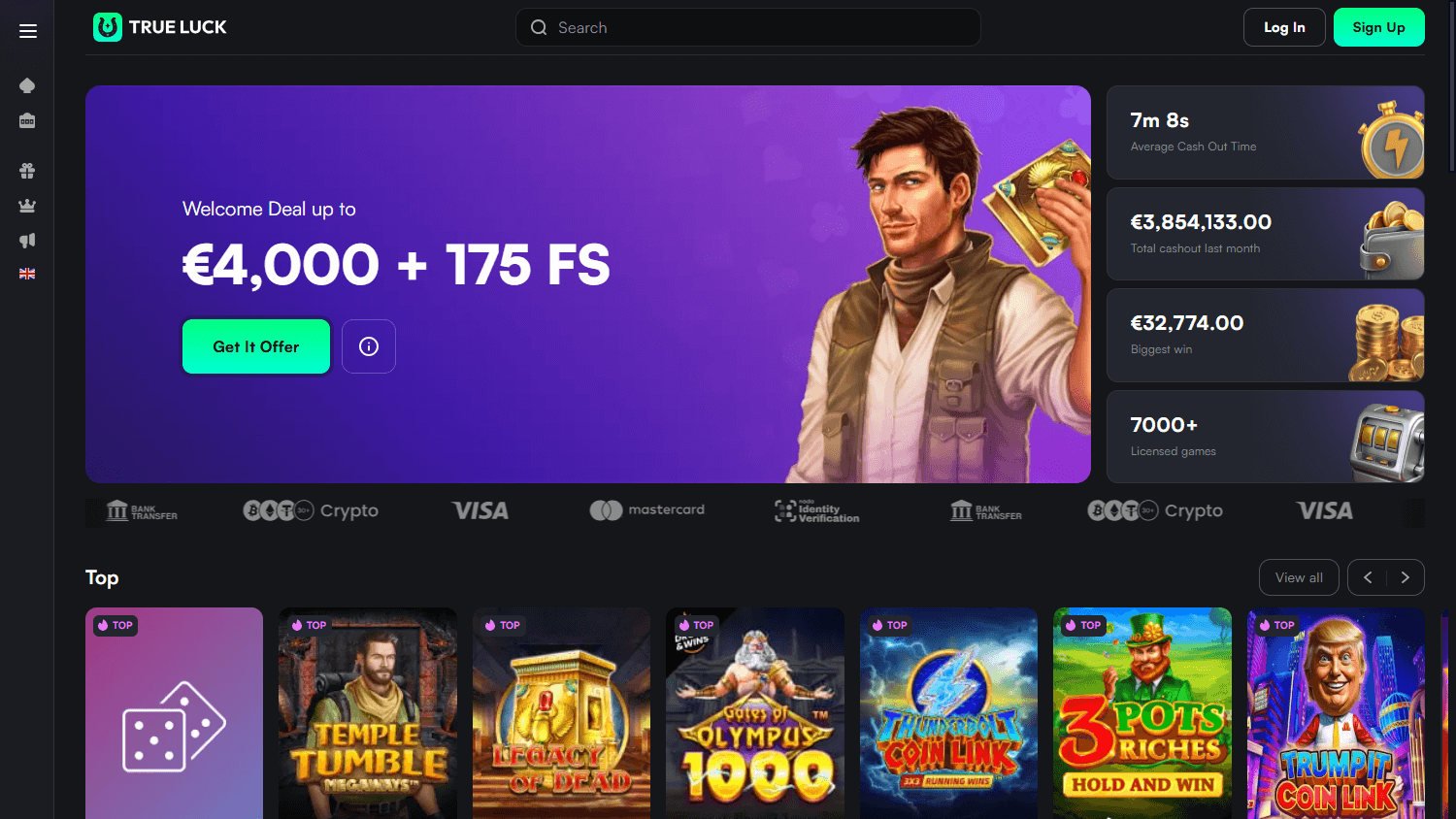 TrueLuck_Casino_homepage_desktop