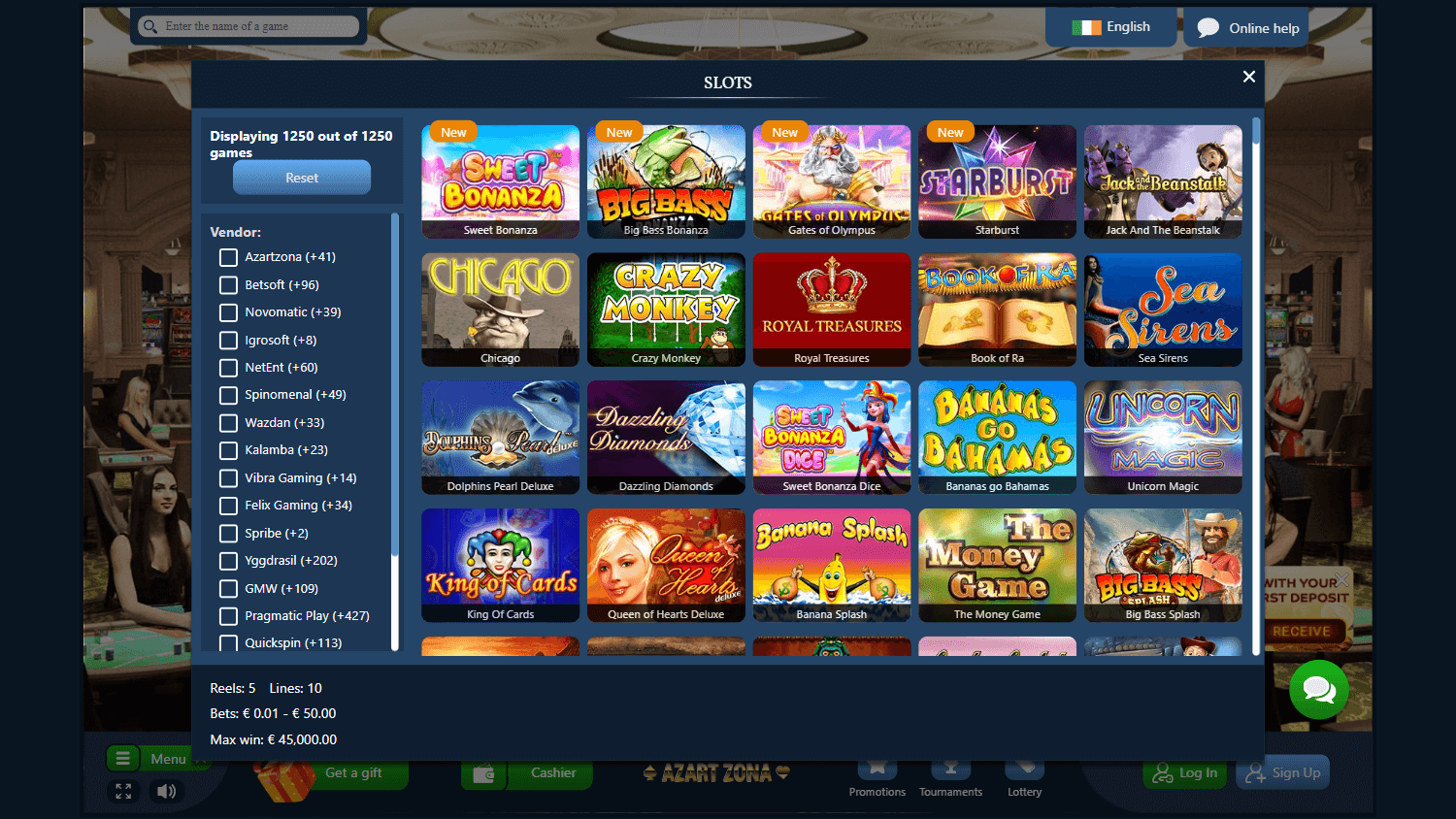 Azart Game Reseña de Azart Zona Casino