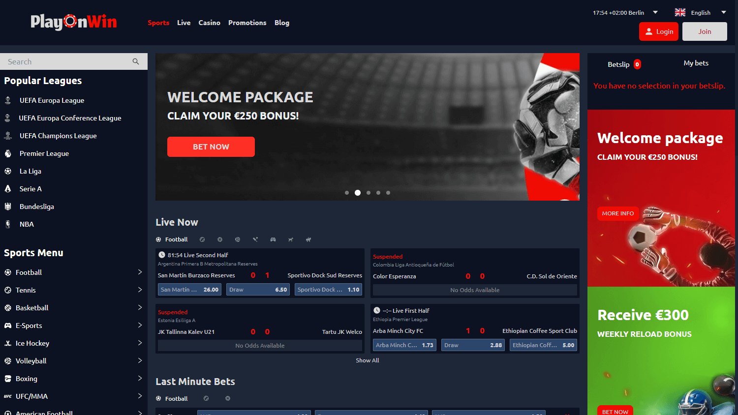 PlayOnWin_Casino_homepage_desktop